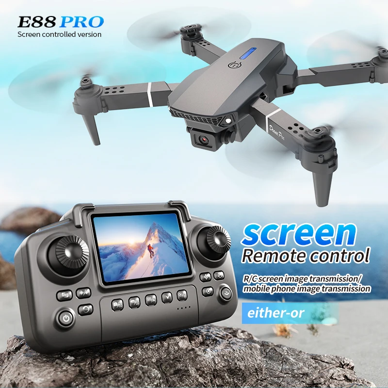Дрон E88 PRO с экраном, 4K HD- – обзор и цена Drone E88 Rc Quadcopter